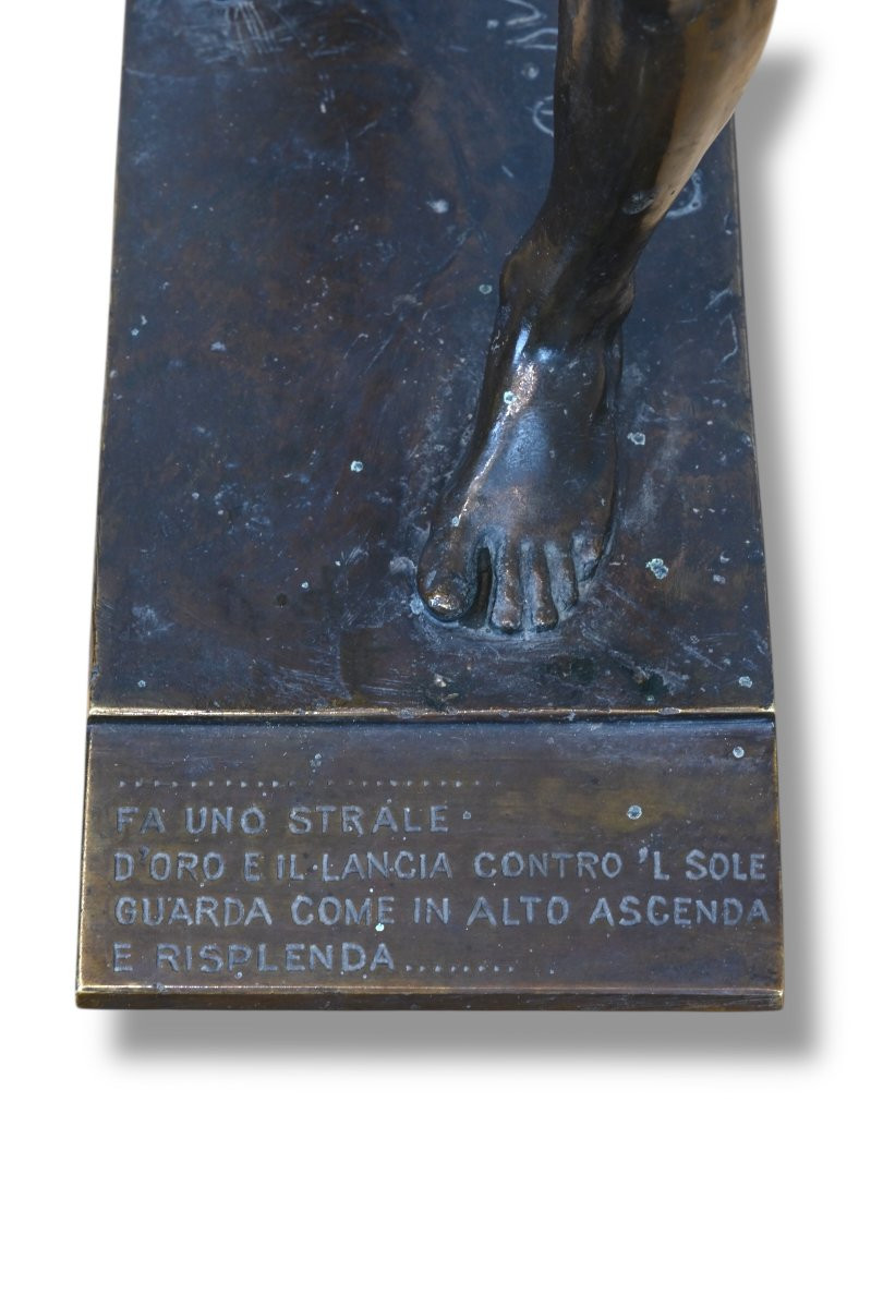 Emilio Bisi - Figura in Bronzo di Arciere - Inizio XX Secolo-photo-2